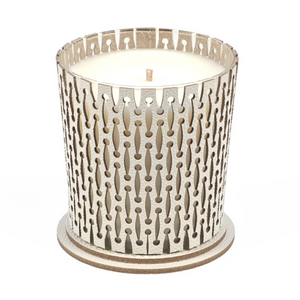 Leather Covered Glass Candle | Pinetti | Italianfurniture.com