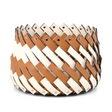 Bicolor Leather Basket | Pinetti Almeria | Italianfurniture.com