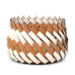 Bicolor Leather Basket | Pinetti Almeria | Italianfurniture.com