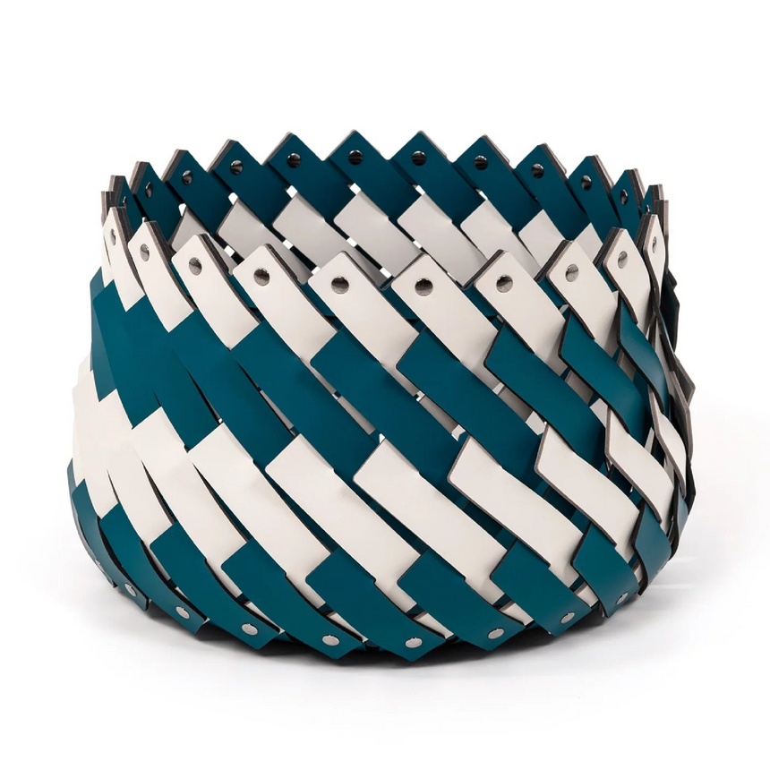 Bicolor Leather Basket | Pinetti Almeria | Italianfurniture.com