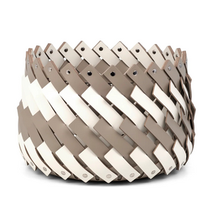 Bicolor Leather Basket | Pinetti Almeria | Italianfurniture.com
