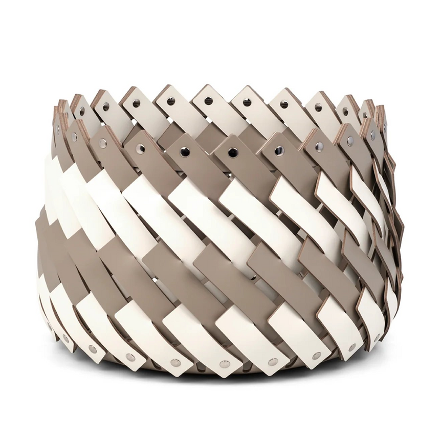 Bicolor Leather Basket | Pinetti Almeria | Italianfurniture.com