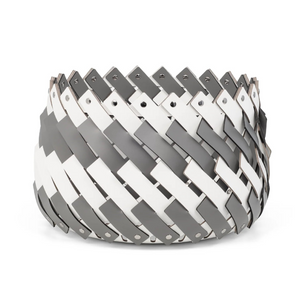 Bicolor Leather Basket | Pinetti Almeria | Italianfurniture.com