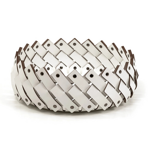 Leather Strips Short Basket | Pinetti Almeria | Italianfurniture.com