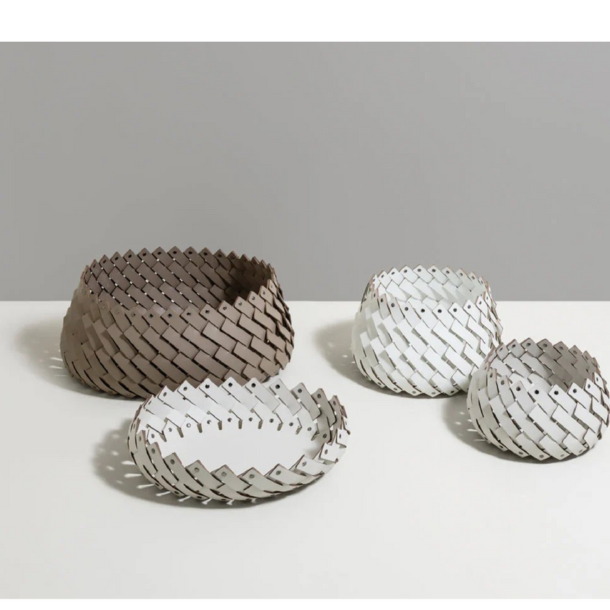 Leather Weave Oval Basket L | Pinetti Almeria | Italianfurniture.com