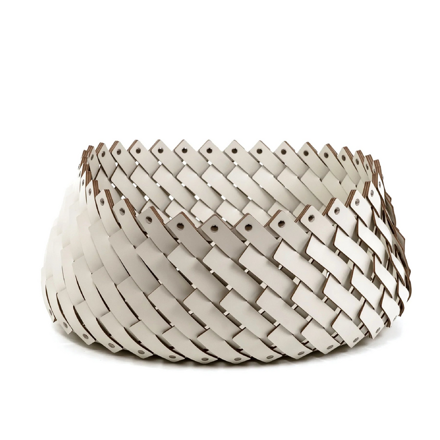 Leather Weave Oval Basket L | Pinetti Almeria | Italianfurniture.com