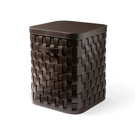 Square Woven Leather Basket L | Pinetti Demetra | Italianfurniture.com