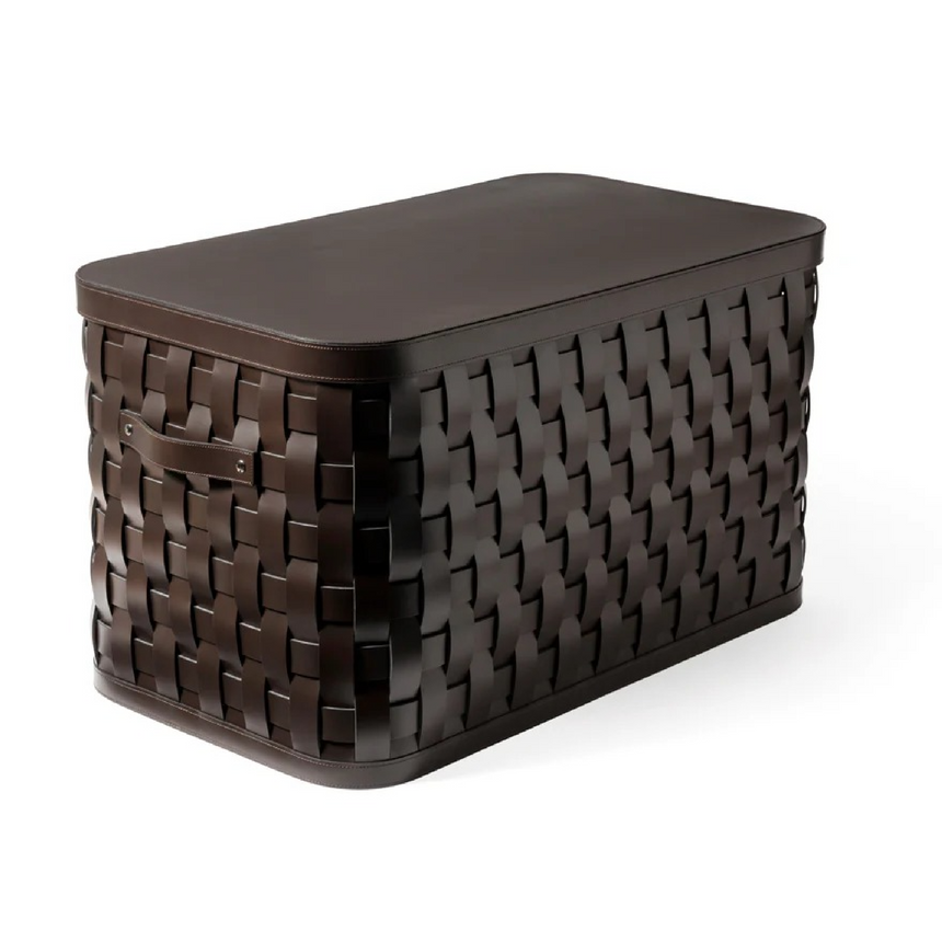 Tall Rectangular Leather Basket L | Pinetti Demetra | Italianfurniture.com