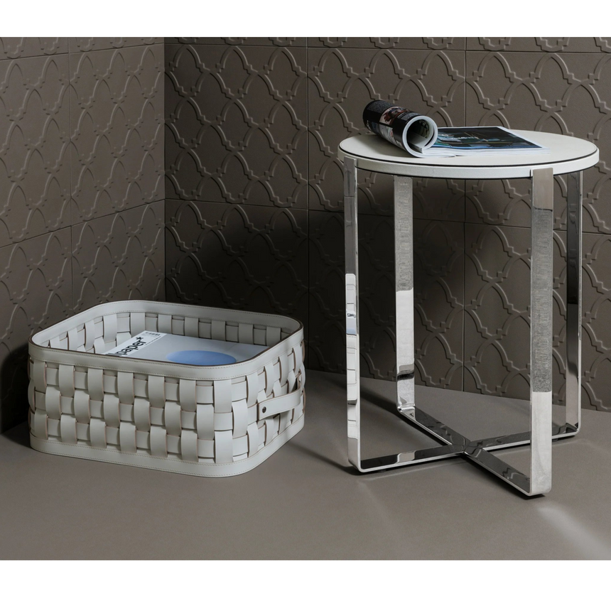 Rectangular Woven Leather Basket S | Pinetti Demetra | Italianfurniture.com