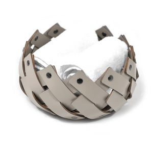 Woven Leather Strips Emptyy Pocket | Pinetti Almeria | Italianfurniture.com