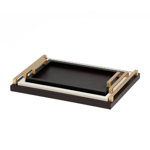 Leather Tray with Metal Handle | Pinetti Jupiter | Italianfurniture.com
