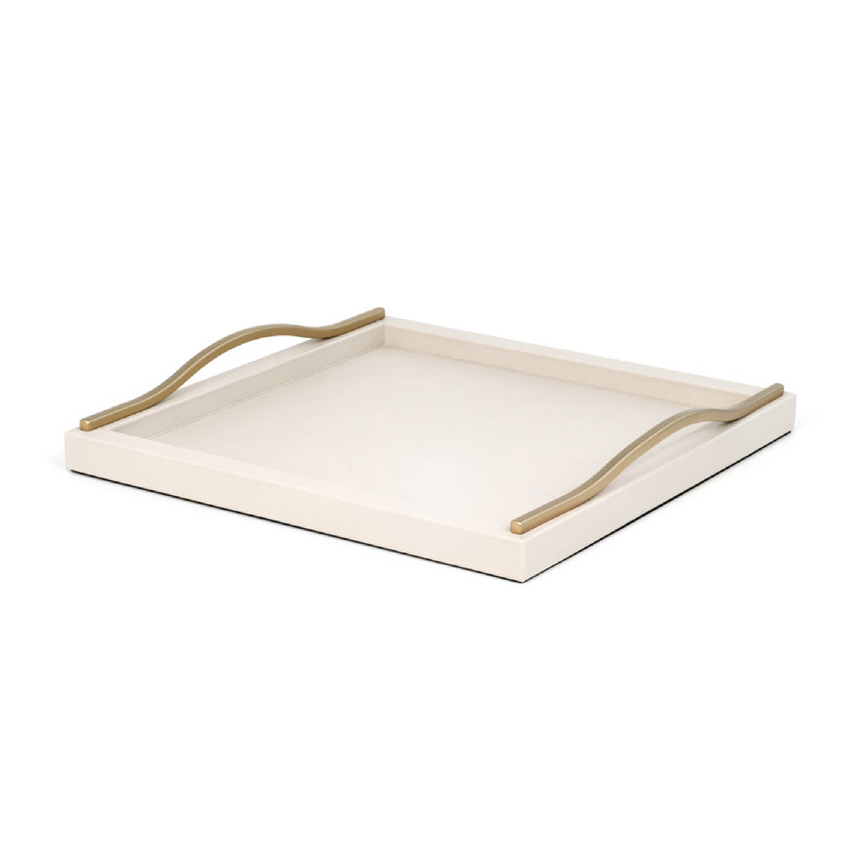 Wavy Handles Leather Tray | Pinetti Onda | Italianfurniture.com