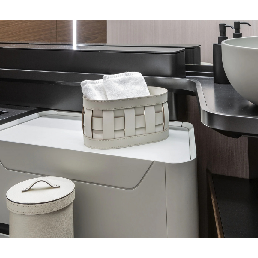 Braided Leather Washcloth Holder | Pinetti Demetra | Italianfurniture.com