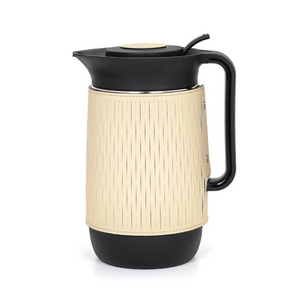 Grained Leather Covered Thermal Carafe | Pinetti Mocha | Italianfurniture.com
