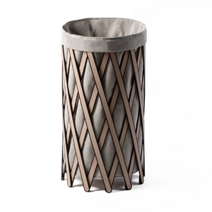 Leather Covered Foldable Laundry Basket | Pinetti Safari | Italianfurniture.com