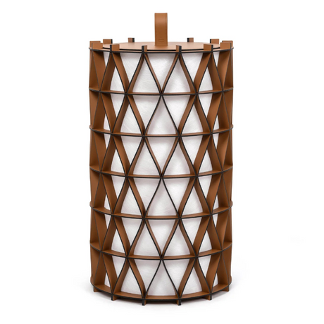 Cylindrical Leather Outdoor Lantern | Pinetti Arena | Italianfurniture.com