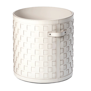 Wheeled Woven Leather Basket | Pinetti Demetra | Italianfurniture.com