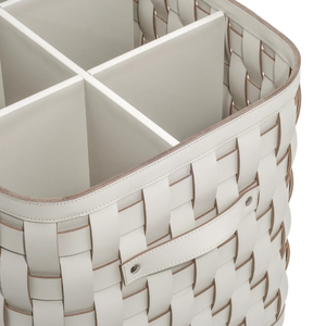 Woven Leather Shoes Basket | Pinetti Demetra | Italianfurniture.com