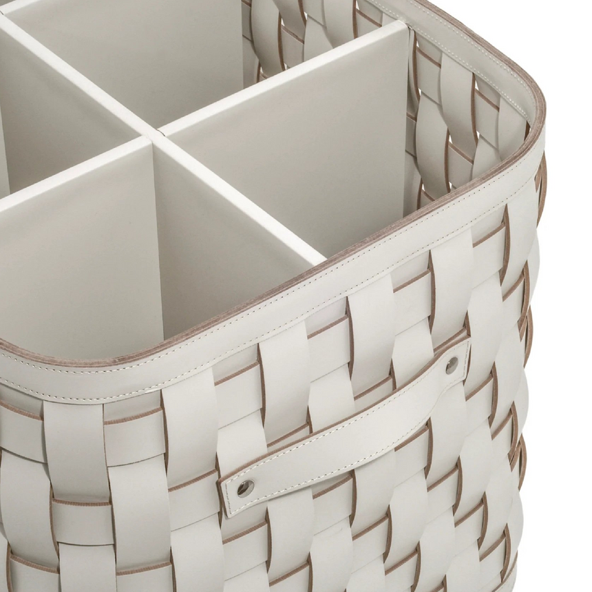 Woven Leather Shoes Basket | Pinetti Demetra | Italianfurniture.com