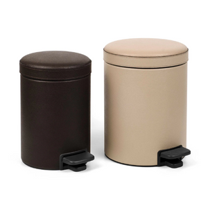 Leather Round Pedal Bin | Pinetti | Italianfurniture.com