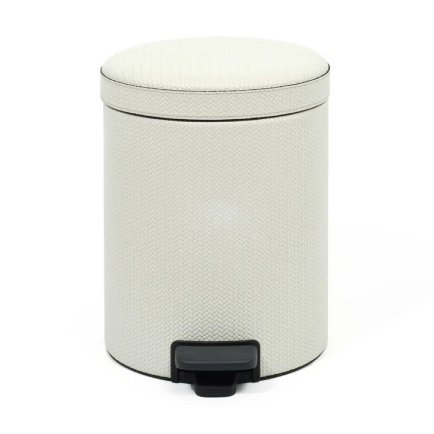 Leather Round Pedal Bin | Pinetti | Italianfurniture.com