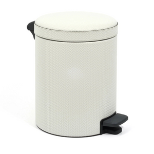 Leather Round Pedal Bin | Pinetti | Italianfurniture.com