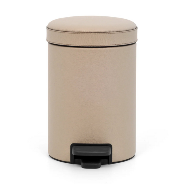 Leather Round Pedal Bin | Pinetti | Italianfurniture.com