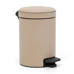 Leather Round Pedal Bin | Pinetti | Italianfurniture.com