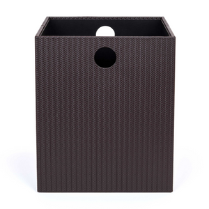 Genuine Leather Square Paper Bin L | Pinetti | Italianfurniture.com