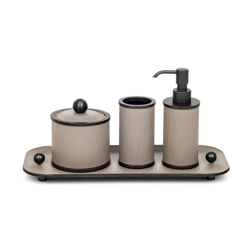 Leather Round Soap Dispenser | Pinetti Olimpia | Italianfurniture.com