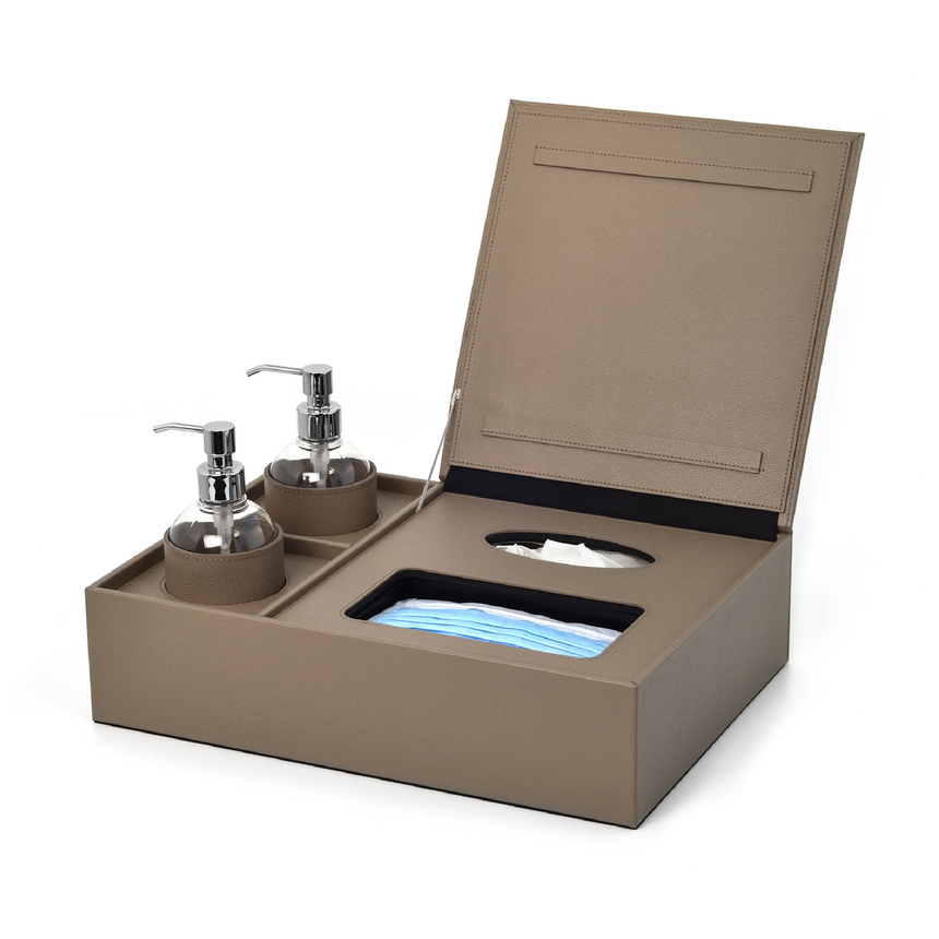 Leather Covered Sanitizing Set | Pinetti Igea | Italianfurniture.com