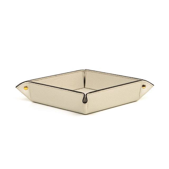 Square Studded Leather Trinket Tray | Pinetti Rigid | Italianfurniture.com