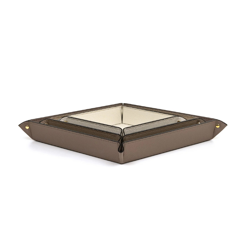 Square Studded Leather Trinket Tray | Pinetti Rigid | Italianfurniture.com