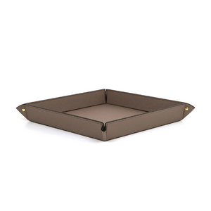 Square Studded Leather Trinket Tray | Pinetti Rigid | Italianfurniture.com