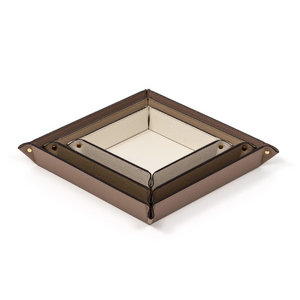 Square Studded Leather Trinket Tray | Pinetti Rigid | Italianfurniture.com
