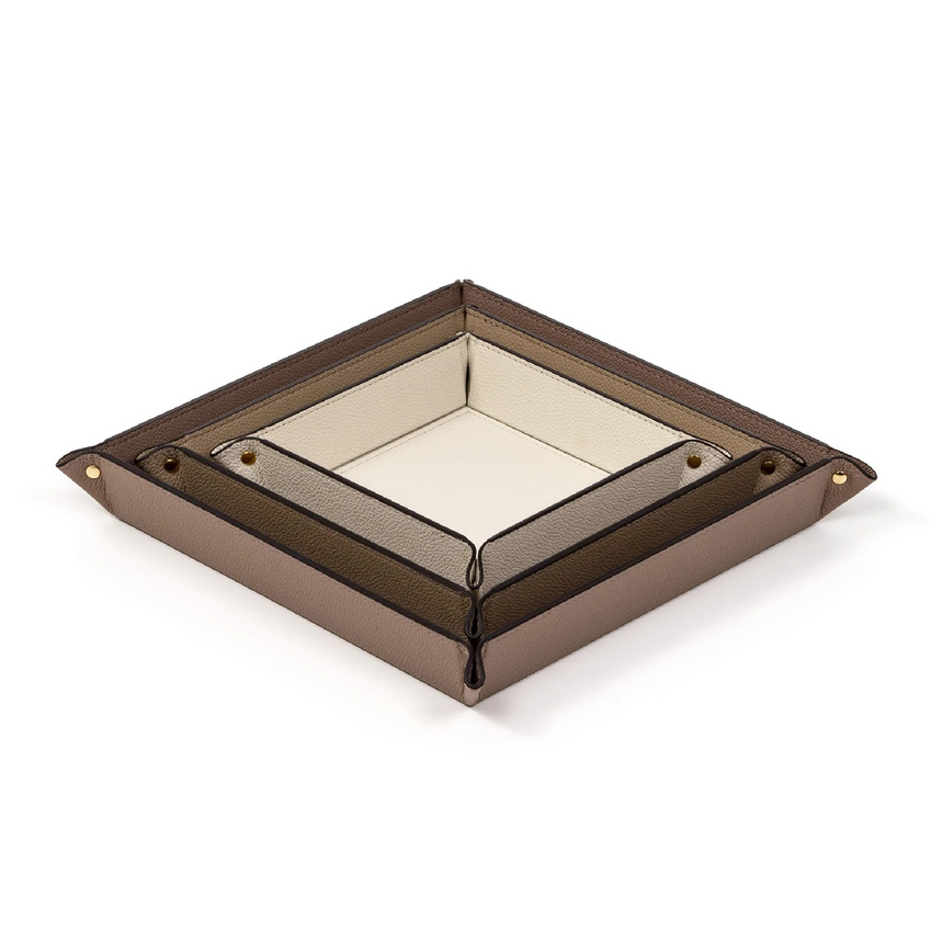Square Studded Leather Trinket Tray | Pinetti Rigid | Italianfurniture.com