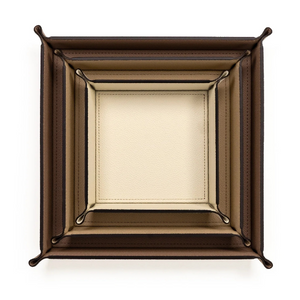 Square Studded Leather Trinket Tray | Pinetti Rigid | Italianfurniture.com