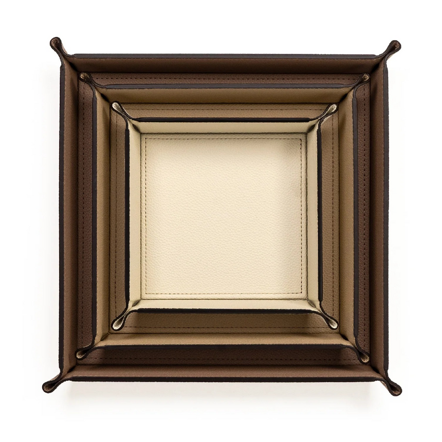 Square Studded Leather Trinket Tray | Pinetti Rigid | Italianfurniture.com