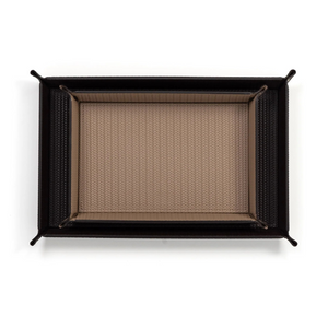Rectangular Studded Leather Trinket Tray | Pinetti Rigid | italianfurniture.com