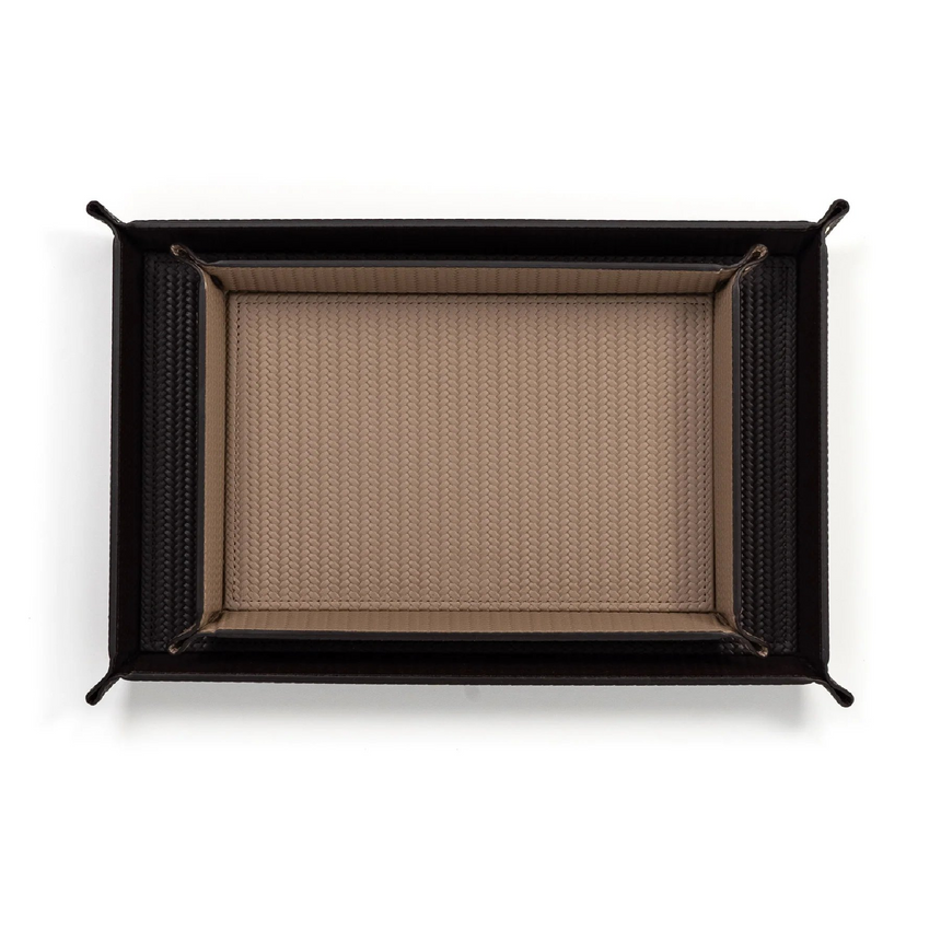 Rectangular Studded Leather Trinket Tray | Pinetti Rigid | italianfurniture.com