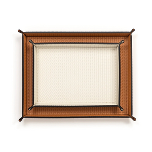 Rectangular Studded Leather Trinket Tray | Pinetti Rigid | italianfurniture.com