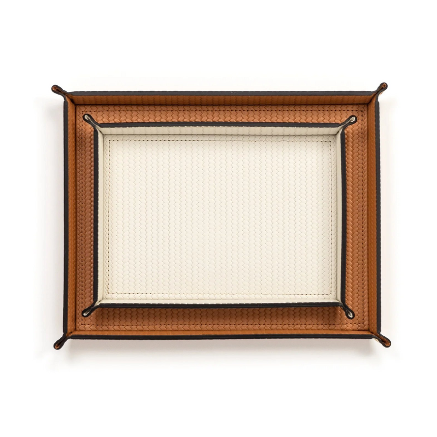 Rectangular Studded Leather Trinket Tray | Pinetti Rigid | italianfurniture.com