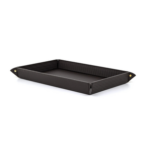 Rectangular Studded Leather Trinket Tray | Pinetti Rigid | italianfurniture.com