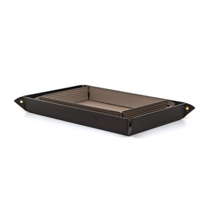 Rectangular Studded Leather Trinket Tray | Pinetti Rigid | italianfurniture.com