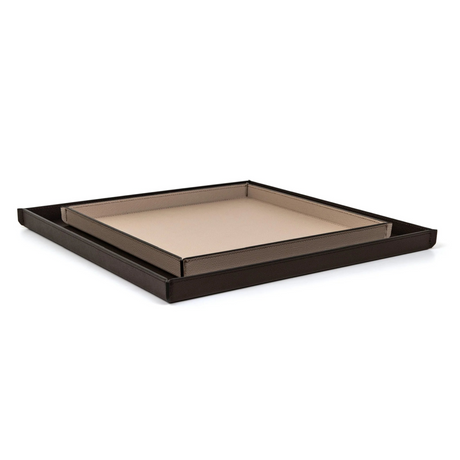 Square Leather Tray | Pinetti Leslie | Italianfurniture.com