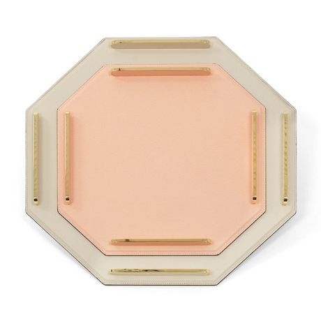 Leather Octagonal Decorative Tray | Pinetti Este | Italianfurniture.com