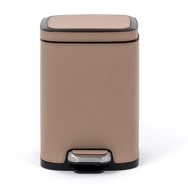 Leather Square Pedal Bin | Pinetti | Italianfurniture.com