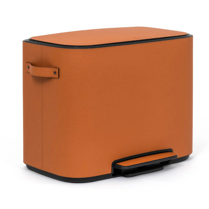 Leather Covered Pedal Bin | Pinetti Big | Italianfuniture.com