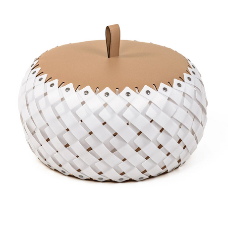 Woven Leather Floor Lantern | Pinetti Almeria | Italianfurniture.com