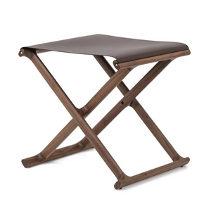 Outdoor Solid Walnut Folding Stool | Pinetti Chelsea | Italianfurniture.com